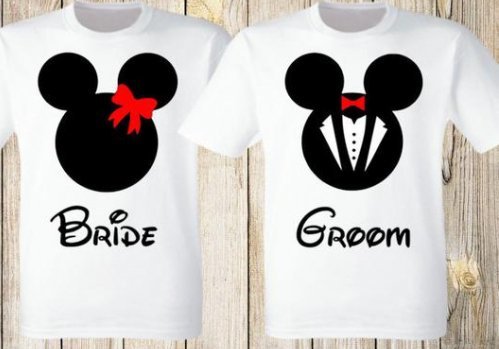 disney bride and groom shirts